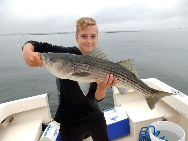 Merrimack River striper caught by Jake Power